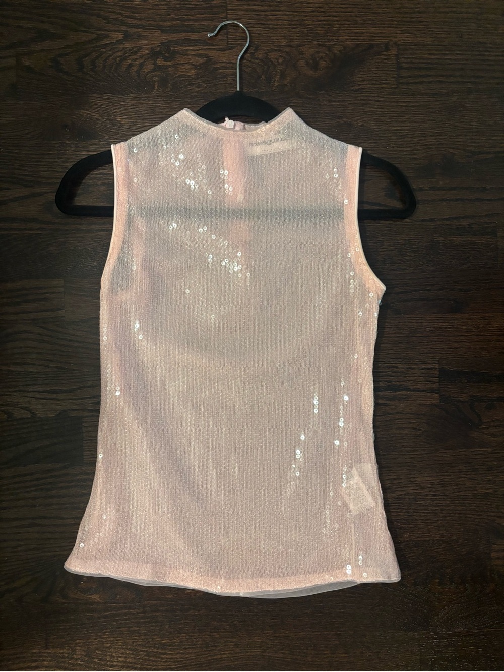 Sleeveless Pink Sequin Shell Top